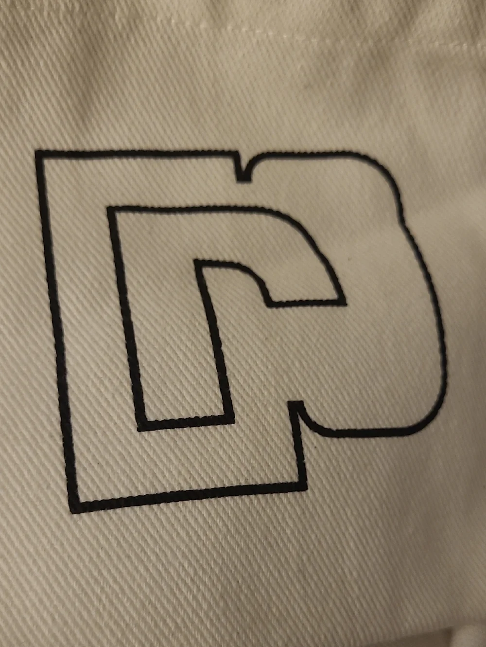 Paci Rabanne White Canvas Tote with Black Logo Print